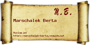 Marschalek Berta névjegykártya
